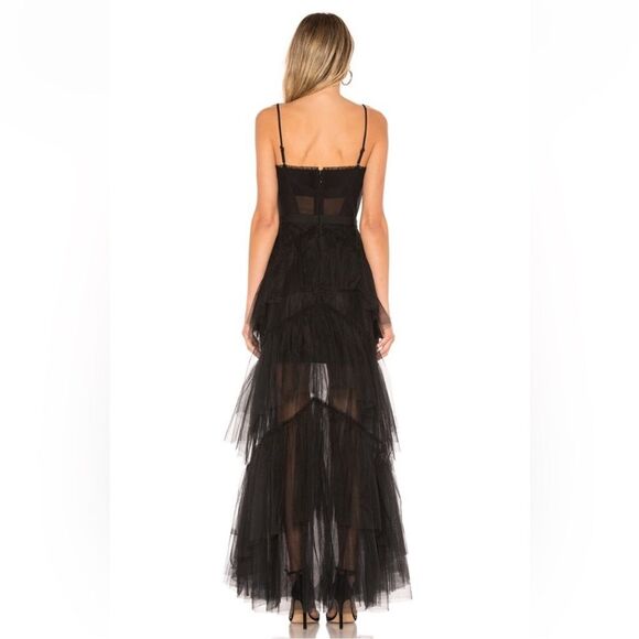BCBGMAXAZRIA Size 0 Corset Tulle Tiered Oly Gown in Black (Blogger favorite) - Picture 3 of 4